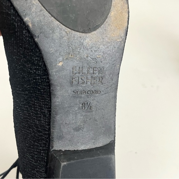 Eileen Fisher Loop 2 Suede Tweed Print Lace Flats Women's Size 8.5 - Picture 11 of 13